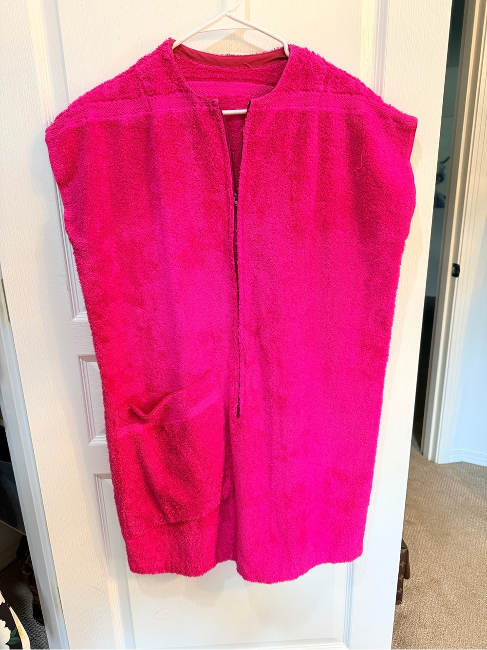 Vintage Bright Hot Pink Terry Swim Coverup